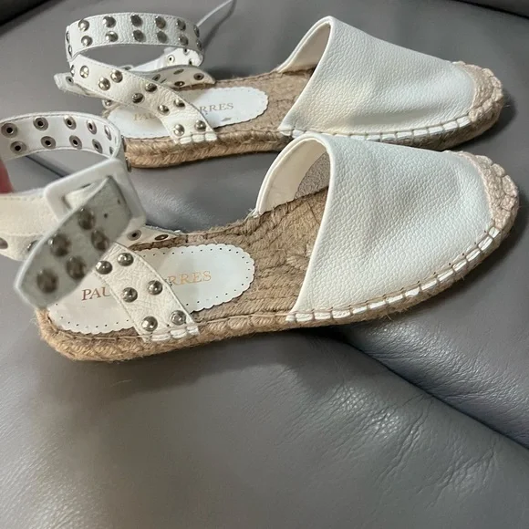 PAULA TORRES Ava Espadrille Sandal in Off White Size 7 - Picture 1 of 3
